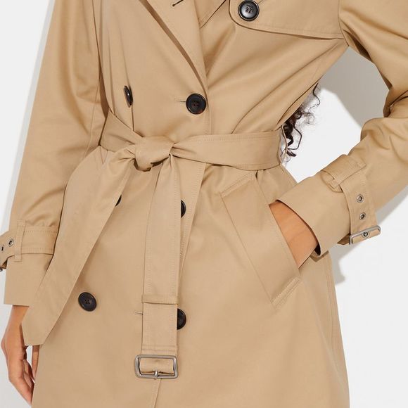 NWT Coach Outlet Solid Mid Trench Coat - Picture 4 of 5